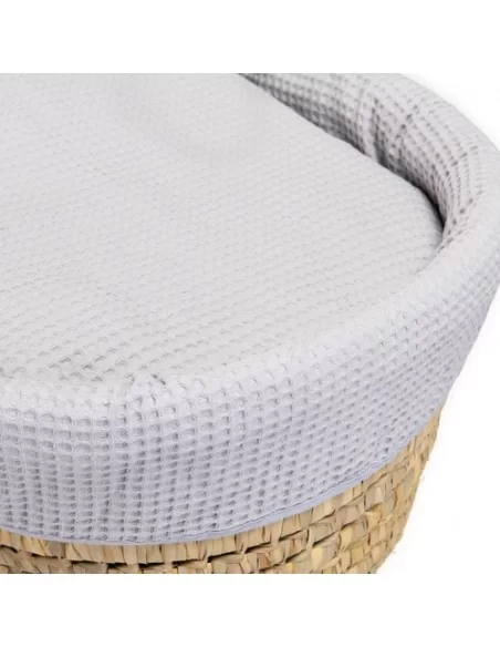 Clair de Lune Waffle Palm Moses Basket-Grey Clair De Lune