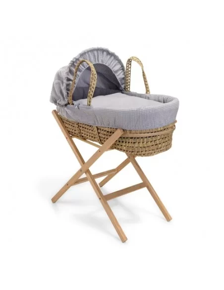 Clair de Lune Waffle Palm Moses Basket-Grey Clair De Lune
