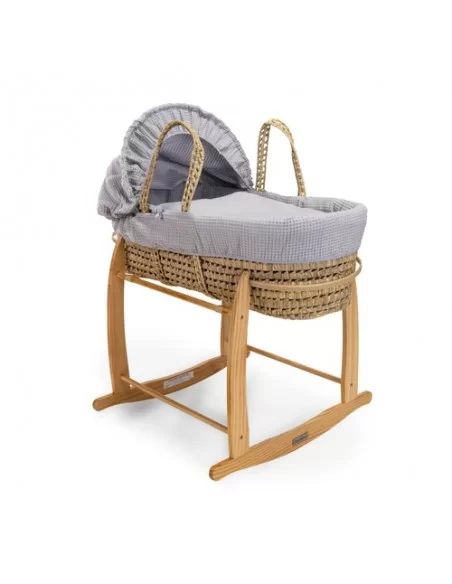Clair de Lune Waffle Palm Moses Basket-Grey Clair De Lune