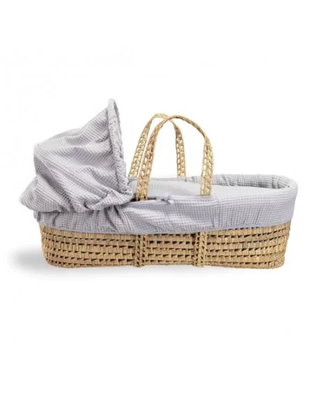 Clair de Lune Waffle Palm Moses Basket-Grey Clair De Lune