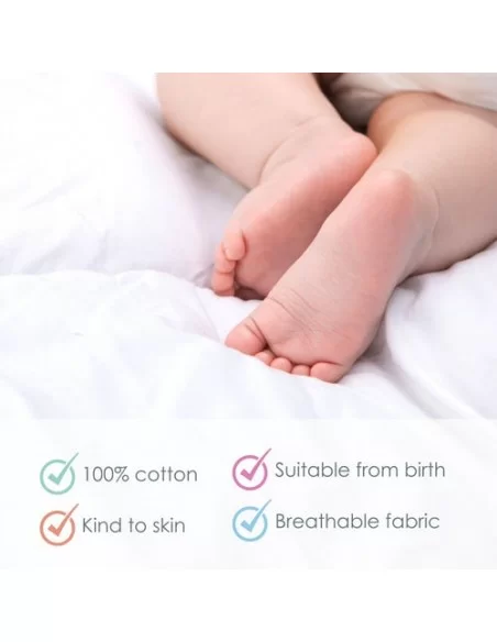 Clair de Lune Stars & Stripes 2 Pack Universal Bedside Crib Fitted Sheets Clair De Lune