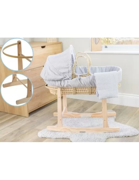 Clair de Lune Standard Rocking Moses Basket Rocking Stand-Natural Clair De Lune