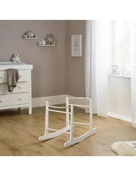 Clair de Lune Standard Rocking Moses Basket Rocking Stand-White Clair De Lune