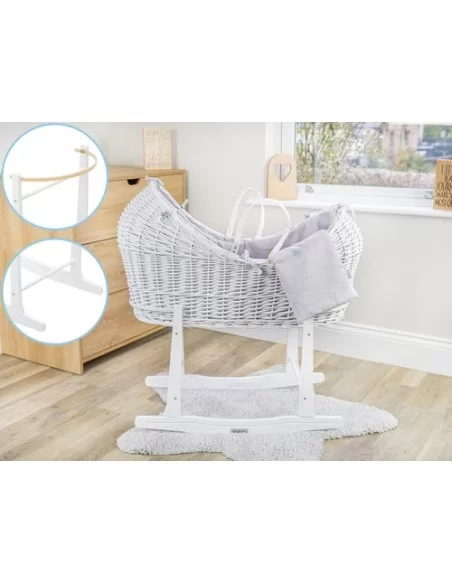 Clair de Lune Standard Rocking Moses Basket Rocking Stand-White Clair De Lune