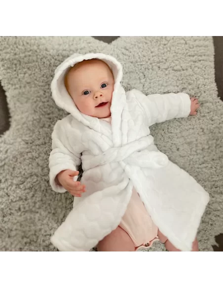 Clair de Lune Marshmallow Dressing Gown White-Small (6-12 Months) Clair De Lune