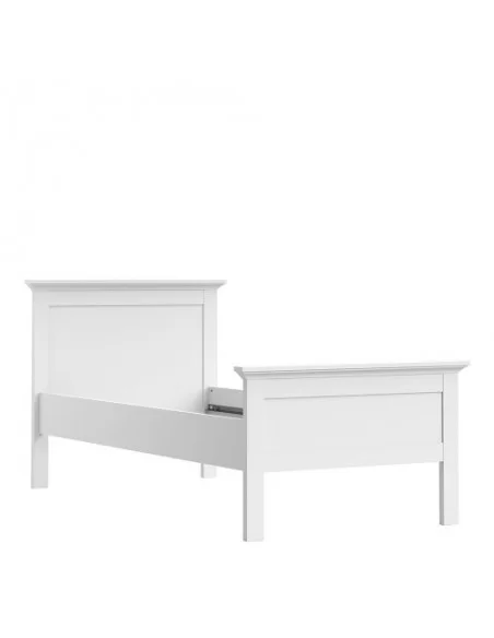 FTG Paris Single Bed (90 x 200) White Furniture To Go