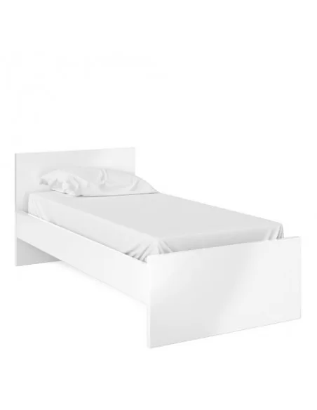 FTG Naia Single Bed 3ft (90 x 190) in White High Gloss Furniture To Go