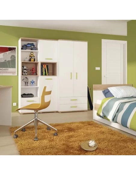 FTG 4KIDS Single Bed With Under Drawer-Lemon Handles Furniture To Go