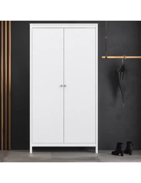 FTG Madrid Wardrobe With 2 Doors-White Furniture To Go