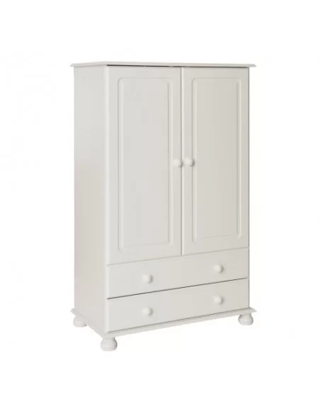 FTG Copenhagen 2 Door 2 Drawer Combi Wardrobe-White Furniture To Go