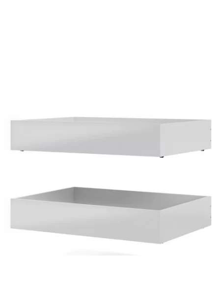 FTG Naia Set of 2 Underbed Drawers-White High Gloss Furniture To Go