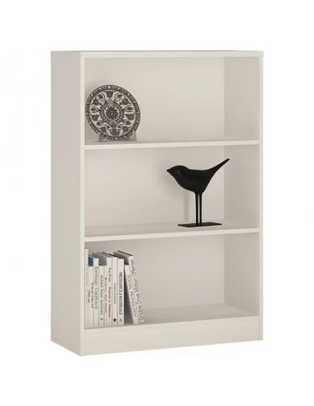 FTG 4 You Medium Wide Bookcase-Pearl White Furniture To Go