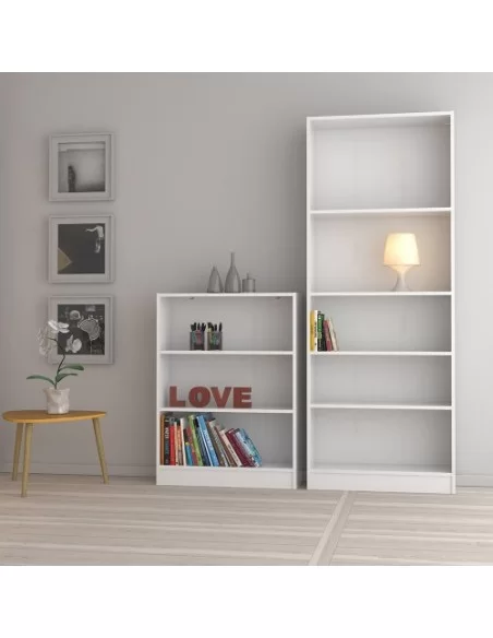 FTG Basic Tall Wide Bookcase-White Furniture To Go