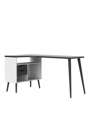 FTG Oslo Desk 2 Drawer-Black Matt