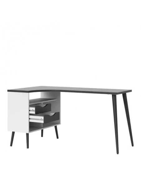 FTG Oslo Desk 2 Drawer-Black Matt Furniture To Go