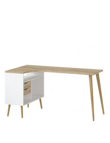 FTG Oslo Desk 2 Drawer-White & Oak