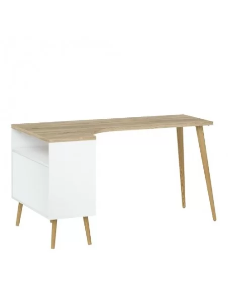 FTG Oslo Desk 2 Drawer-White & Oak Furniture To Go