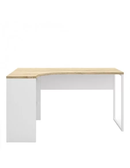 FTG Function Plus Corner Desk 2 Drawers-White & Oak Furniture To Go