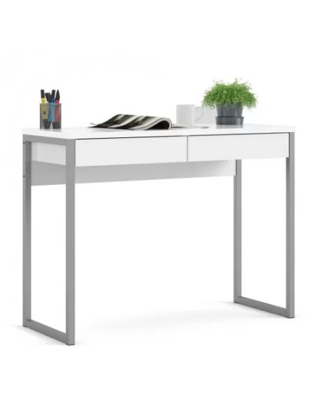 FTG Function Plus Desk 2 Drawers-White High Gloss Furniture To Go