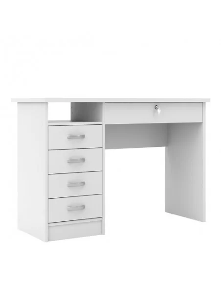 FTG Function Plus Desk 5 Drawers-White Furniture To Go