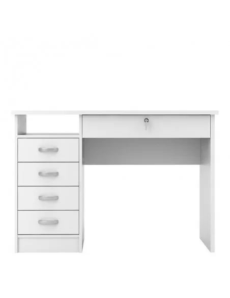 FTG Function Plus Desk 5 Drawers-White Furniture To Go