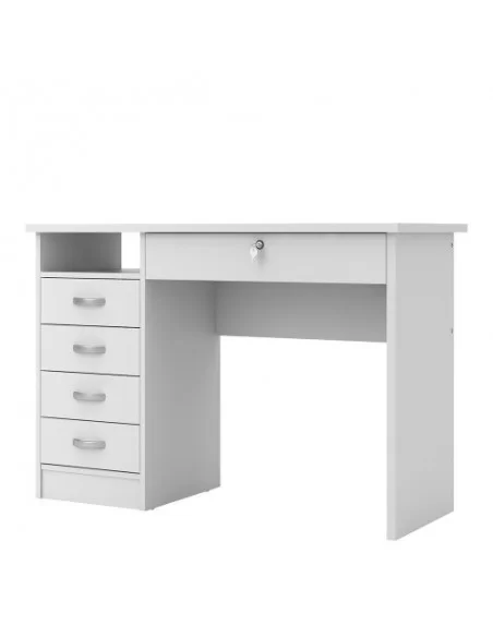 FTG Function Plus Desk 5 Drawers-White Furniture To Go