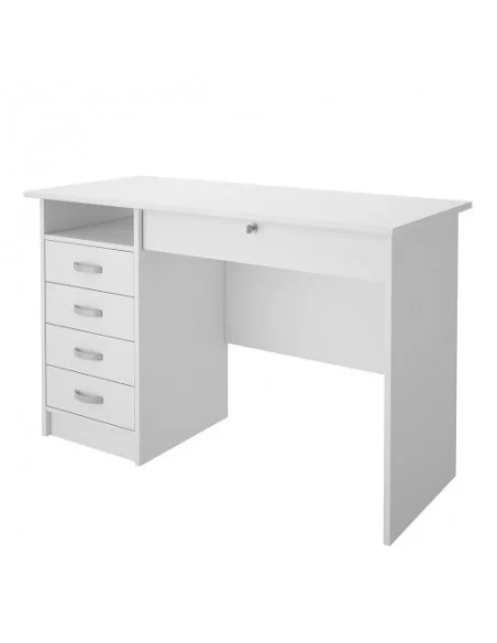 FTG Function Plus Desk 5 Drawers-White Furniture To Go