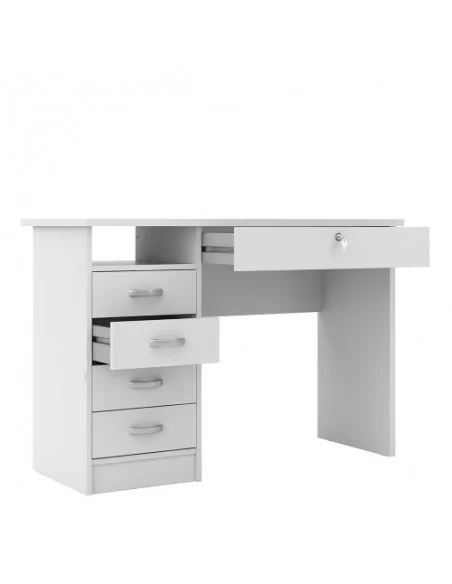 FTG Function Plus Desk 5 Drawers-White Furniture To Go