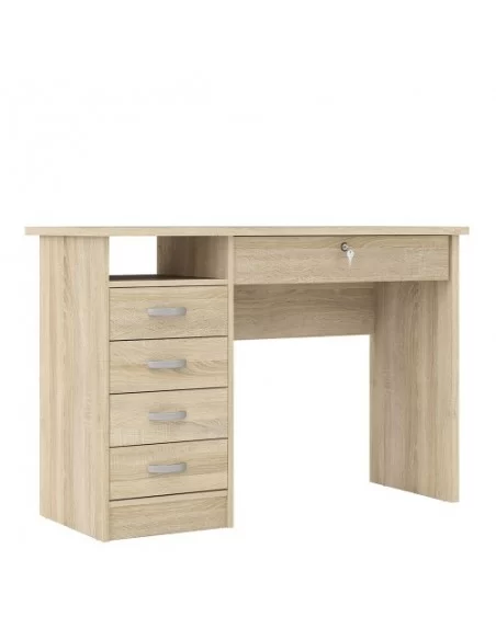 FTG Function Plus Desk 5 Drawers-Oak Furniture To Go