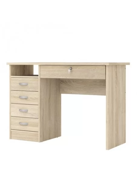 FTG Function Plus Desk 5 Drawers-Oak Furniture To Go