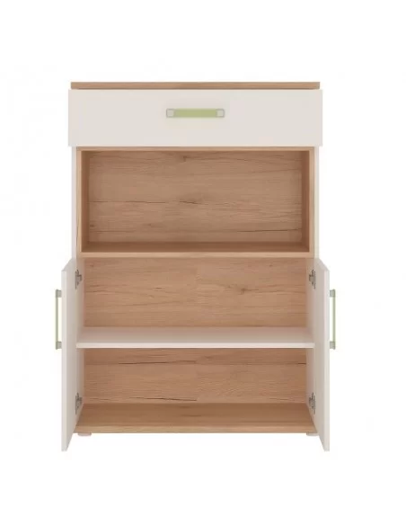 FTG 4KIDS 2 Door 1 Drawer Cupboard With Open Shelf-Lemon Handles Furniture To Go