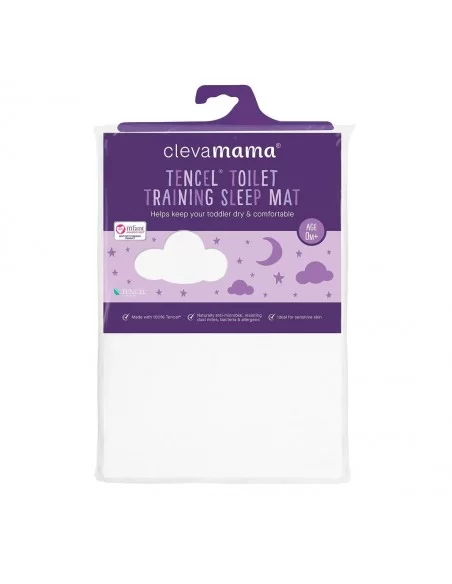 Clevamama Tencel Toilet Training Sleep Mat Protector-White Clevamama