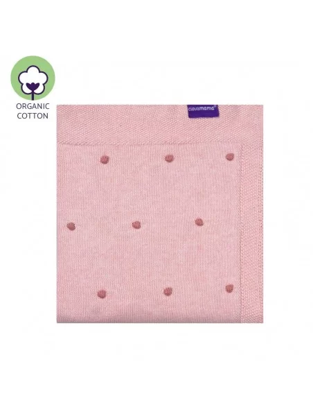 Clevamama Knitted Pom Pom Baby Blanket-Pink Clevamama