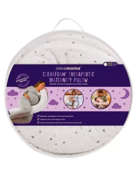 Clevamama Foam Therapeutic Maternity Pillow-White Clevamama