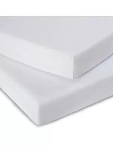 Clair De Lune Micro-Fresh 2 Pack Fitted Cot Bed Sheets-White