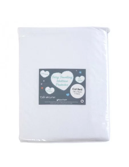 Clair De Lune Micro-Fresh 2 Pack Fitted Cot Bed Sheets-White Clair De Lune