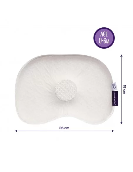 ClevaMama ClevaFoam Baby Cushion Prevent Flat Head Syndrome Breathable for 0 - 6 months-White Clevamama