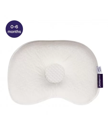 ClevaMama ClevaFoam Baby Cushion Prevent Flat Head Syndrome Breathable for 0 - 6 months-White Clevamama