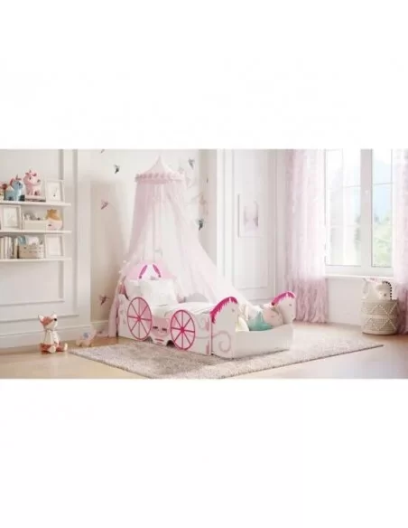 Kidsaw Princess Horse and Carriage Junior Bed-White Kidsaw