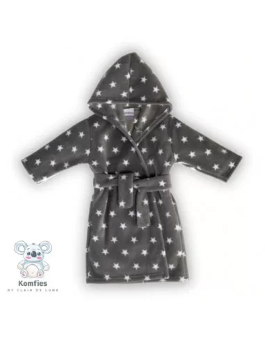 Clair de Lune Komfies Marshmallow Baby Medium Dressing Gown-Star Fleece