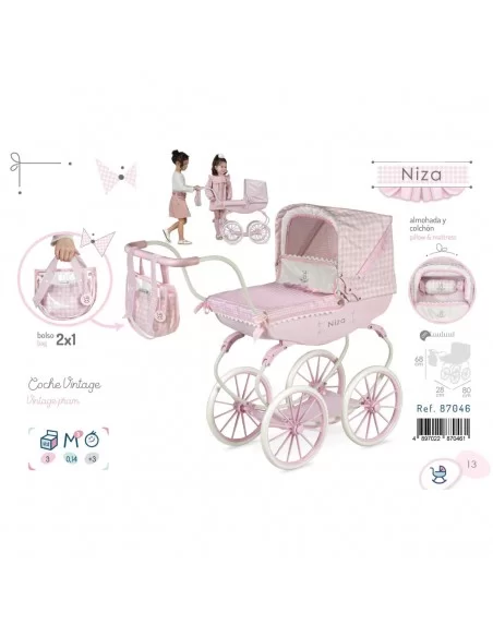 Decuevas Toys Vintage Doll Pram Niza Collection-Pink Decuevas Toys