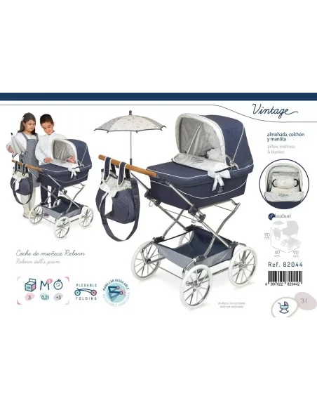 Decuevas Toys Reborn Pram XL Vintage Collection-Grey Decuevas Toys