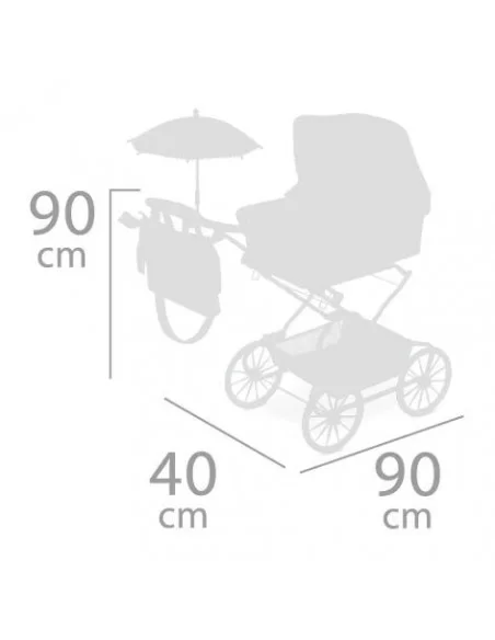 Decuevas Toys Reborn Pram XL Vintage Collection-Grey Decuevas Toys