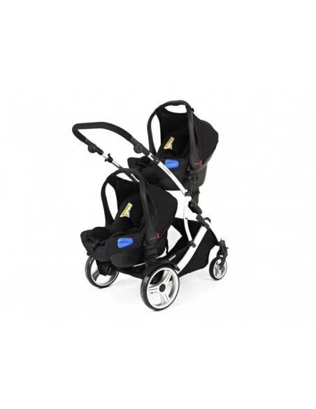 Kids Kargo Duellette Twins + 2 Isofix Car Seats-Black kids kargo