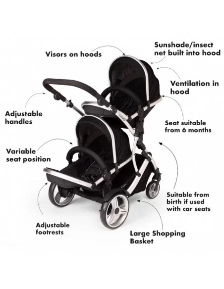 Kids Kargo Duellette Hybrid + 1 Free Isofix Car Seat-Black kids kargo