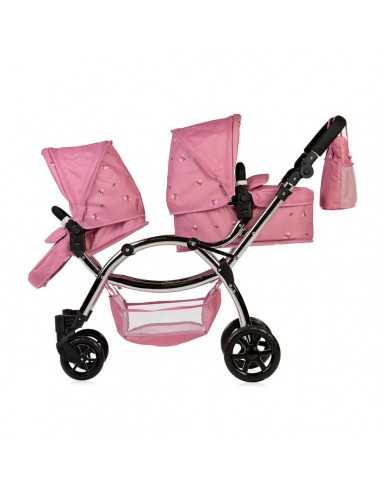 Roma Darcie Twin Dolls Pram-Pink