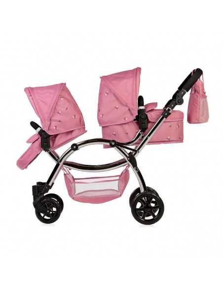 Roma Darcie Twin Dolls Pram-Pink Roma