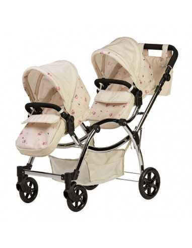 Roma Darcie Twin Dolls Pram-Cream