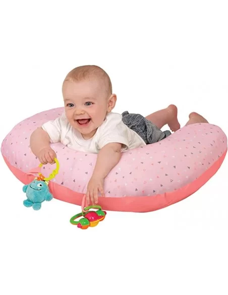 Clevamama ClevaCushion Nursing Pillow & Baby Nest-Coral Confetti Clevamama