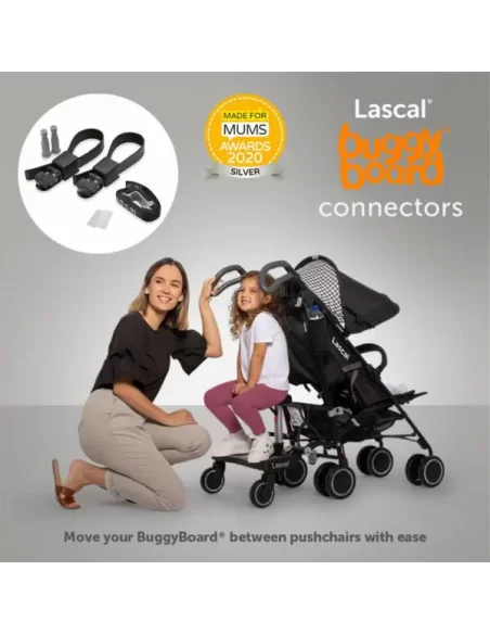 Lascal BuggyBoard Universal Connector Kit-Dark Grey Lascal
